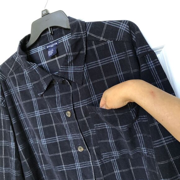 ARCHITECT WOMEN'S TOPS PLUS SIZE 2X PLAID CORDUROY COLLARED NECK 100% COTTON 98 - Picture 5 of 11